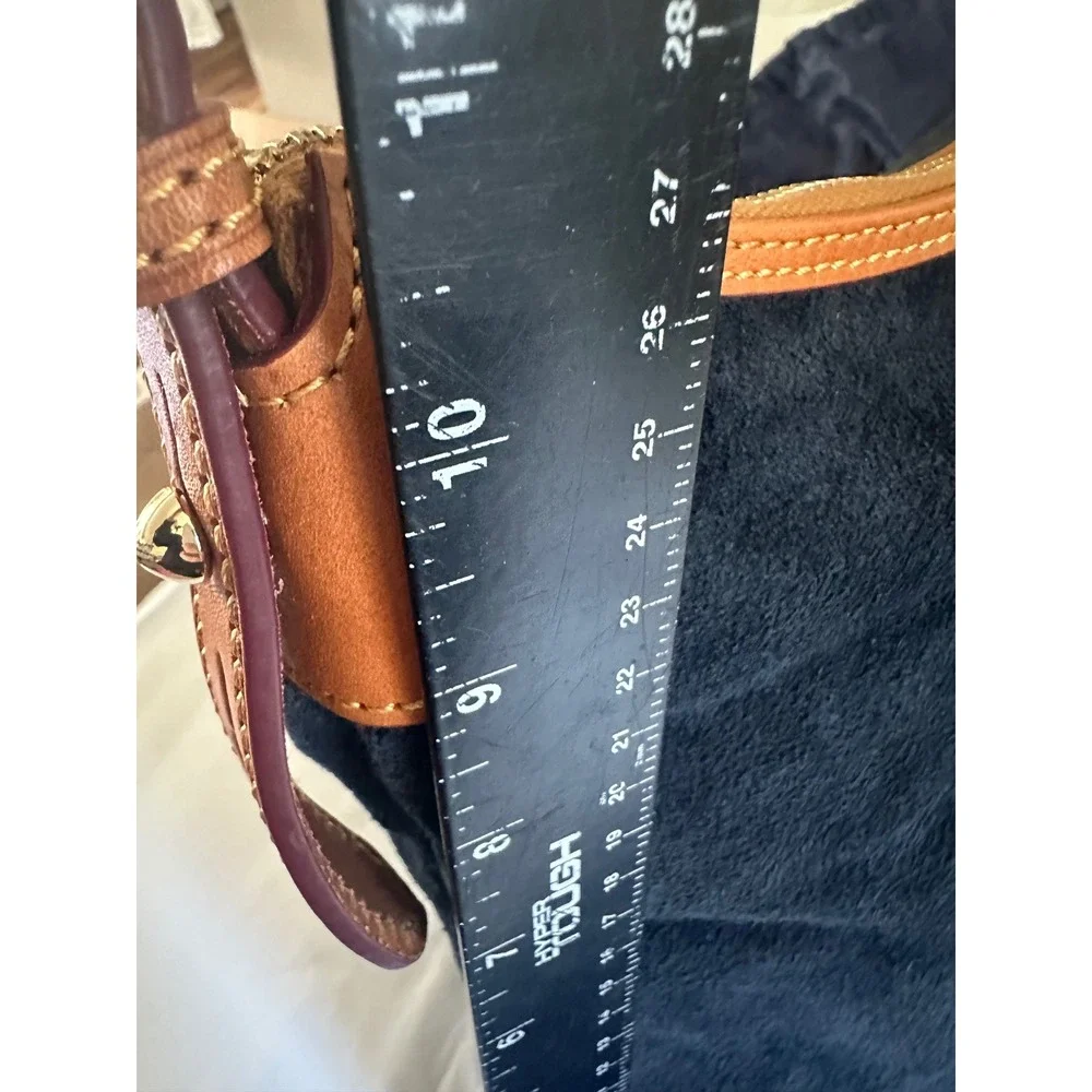 Dooney & Bourke Navy Suede Leather Trim Hobo Shoulder Bag NEW w/ Dust Bag - Picture 11 of 14